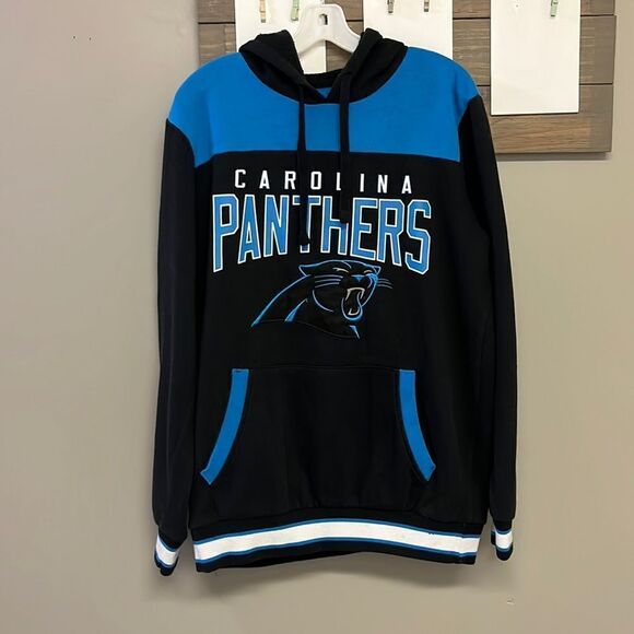 NFL Carolina Panther Black Pullover Hoodie with Kangaroo Pocket- Medium - Picture 1 of 16